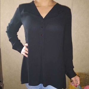 Black hi-lo blouse